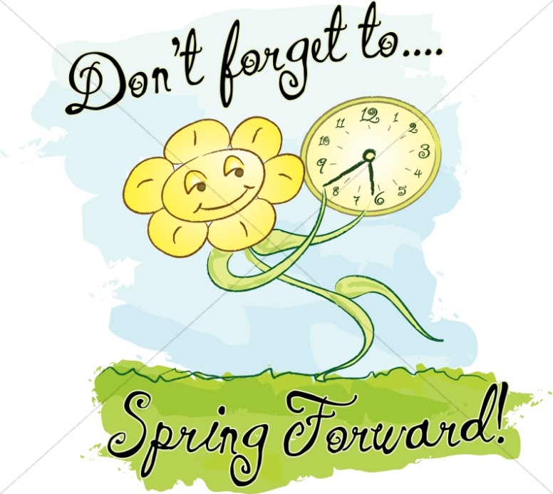 Spring Forward with Words and - Spring Forward Clipart