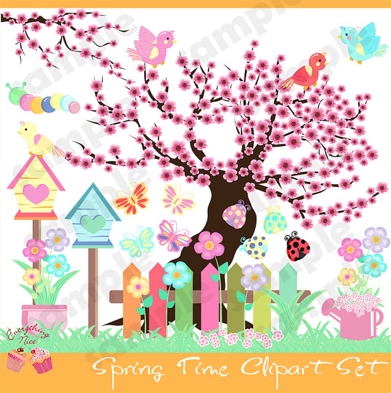 Spring Time Clip Art Set - Spring Time Clipart