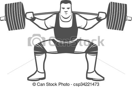 ... squat powerlifting logo - - Powerlifting Clipart