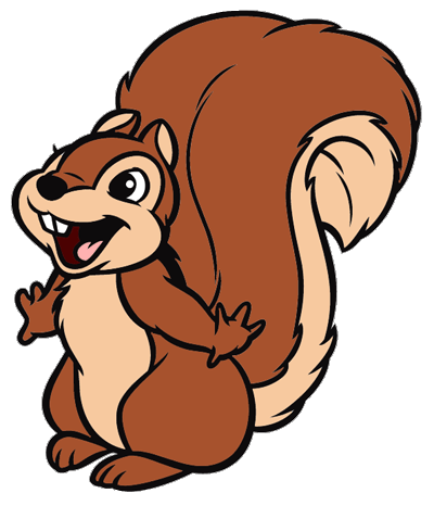 ... Squirrel cartoon with nut