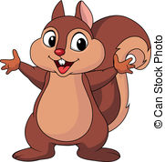 ... Squirrel cartoon waving hand - Vector illustration of.