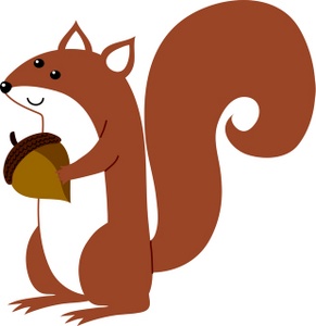 Squirrel clip art with nuts f