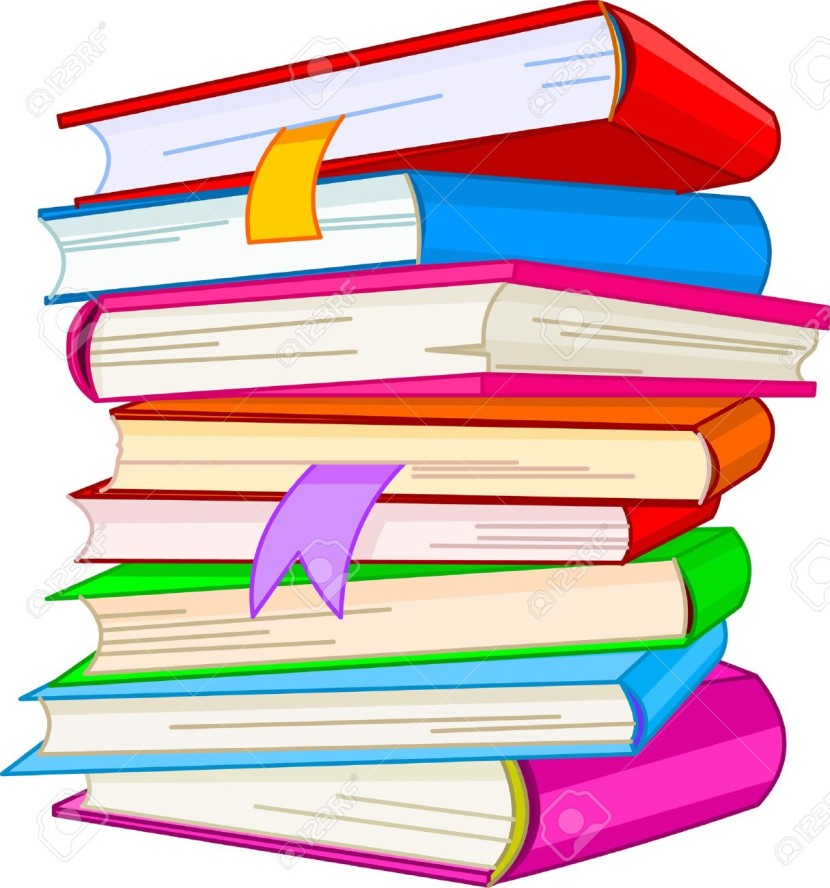Tall Stack Of Books Clip Art 