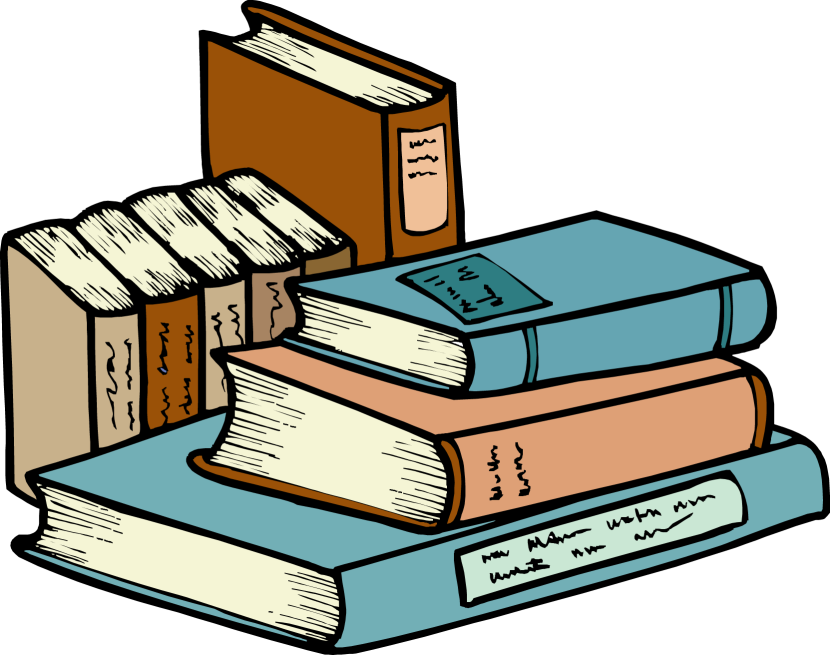 Stack Of Books Clipart Black And White Free