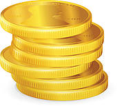 ... Stacks of gold coins, vector