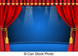 ... Stage with Curtain - illustration of stage with flash light.
