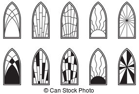 ... Stained Glass Windows - Vector art depicting isolated.