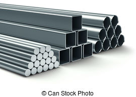 ... Stainless steel. Group of rolled metal.