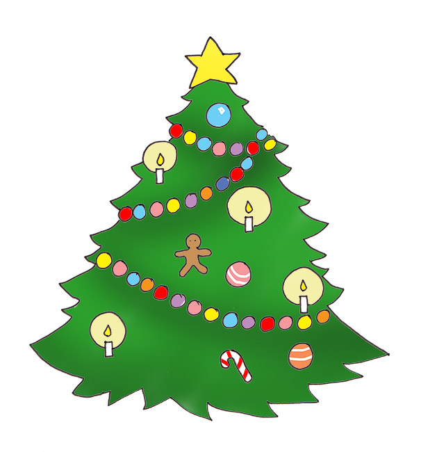Star on Christmas tree, Chris - Christmas Trees Clipart