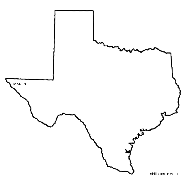 Texas State Clip Art. Outline