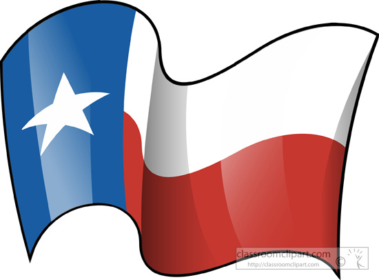 Texas Outline with Flag