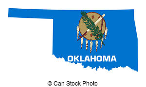 ... State of Oklahoma flag map isolated on a white background,.