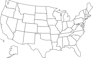 Printable blank us map with .