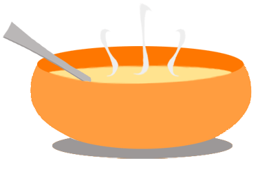 Bowl of hot vegetable soup