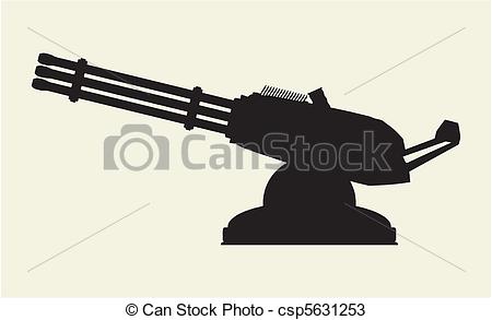 Steampunk Machine Gun Clipartby Catmando0/0; Modern Gatling Style Machine Gun Vector