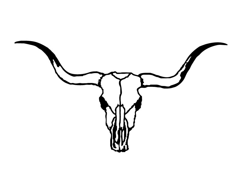 Longhorn Black And White Clip