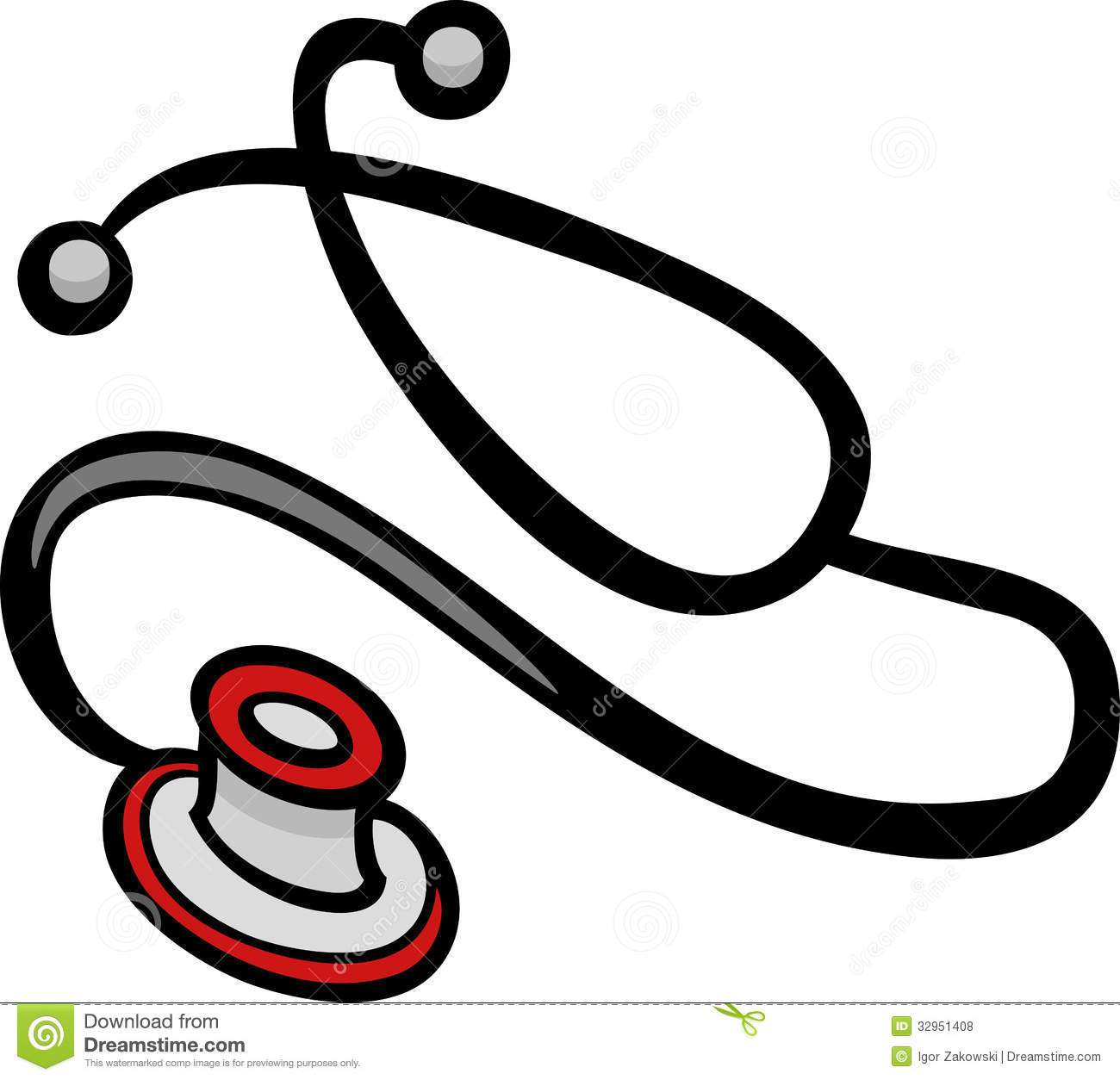 Stethoscope clip art cartoon illustration
