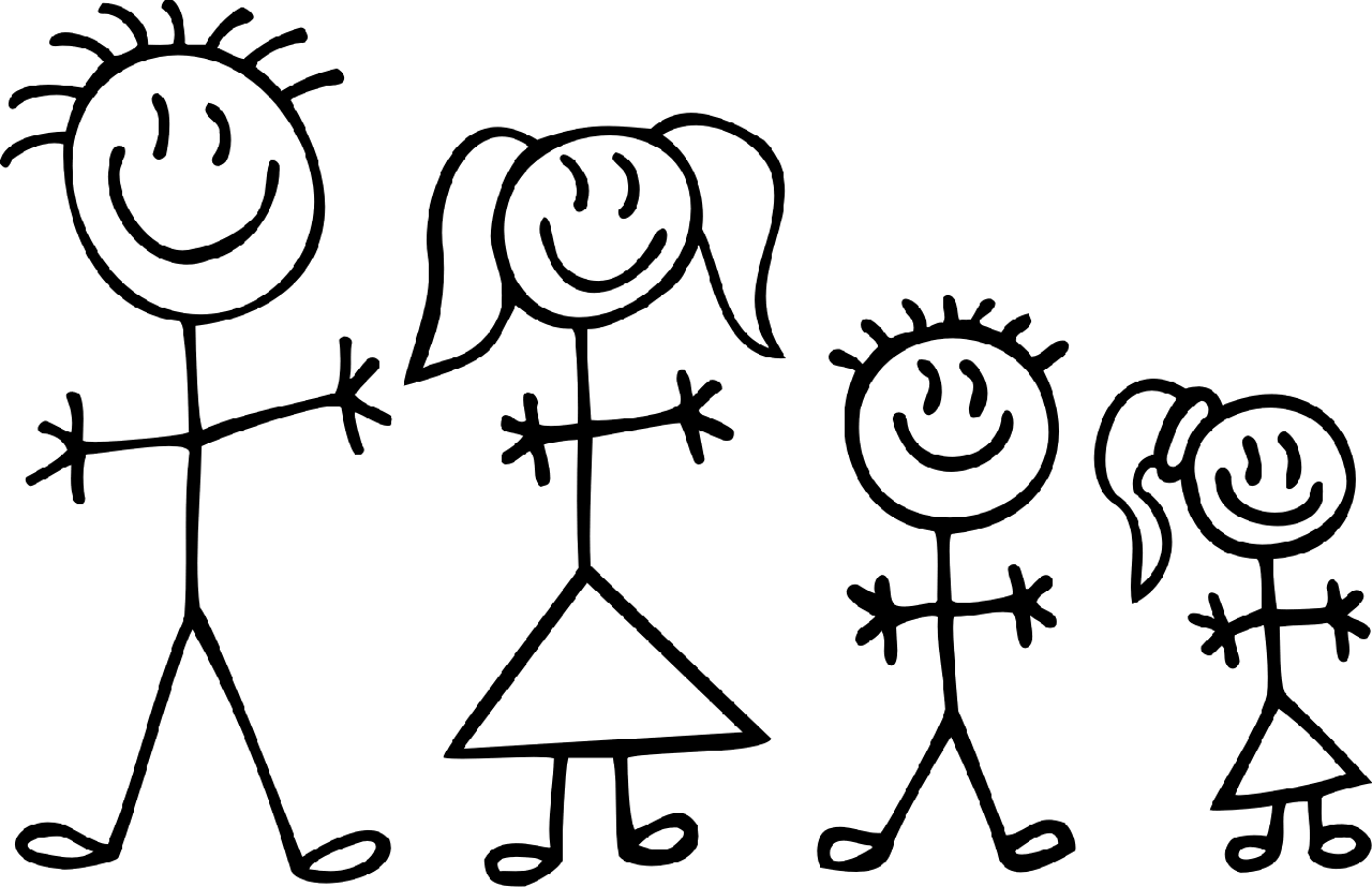 Clip Art Stick Figure Family 
