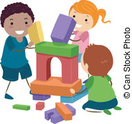 ... Stickman Building Blocks - Illustration of Stick Kids.