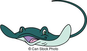 ... Stingray - This is a vector illustration of a smiling, cute.