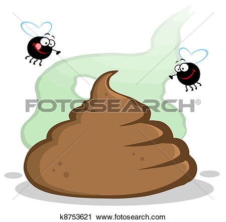 Stinky Pile Of Poop With Two  - Clip Art Poop