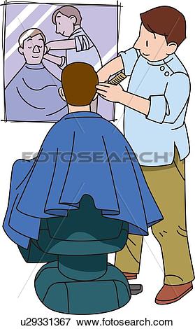 Stock Illustration - Barber, Illustrative Technique. Fotosearch - Search EPS Clipart, Drawings,