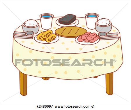 Stock Illustration Dinner Table Fotosearch Search Eps Clipart