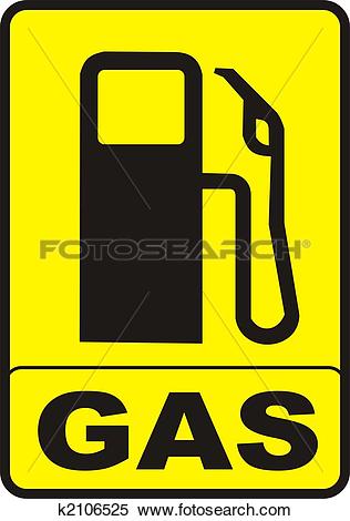 Stock Illustration - Gas Pump Caution Sign. Fotosearch - Search Clipart, Drawings, Decorative