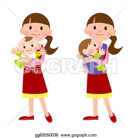 Stock Illustration - Mother and baby / babysitter. Clip Art gg62050036
