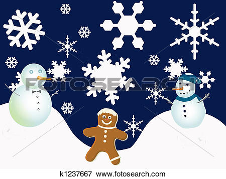 Stock Illustration - Winter Holiday Scene. Fotosearch - Search EPS Clipart, Drawings, Decorative