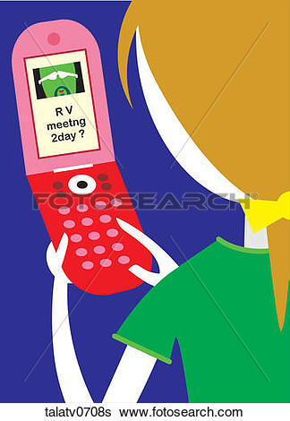Stock Illustration - Woman Sending a Text Message. Fotosearch - Search Clip  Art, Drawings