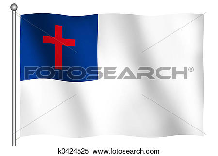 Stock Image - Christian Flag  - Christian Flag Clip Art