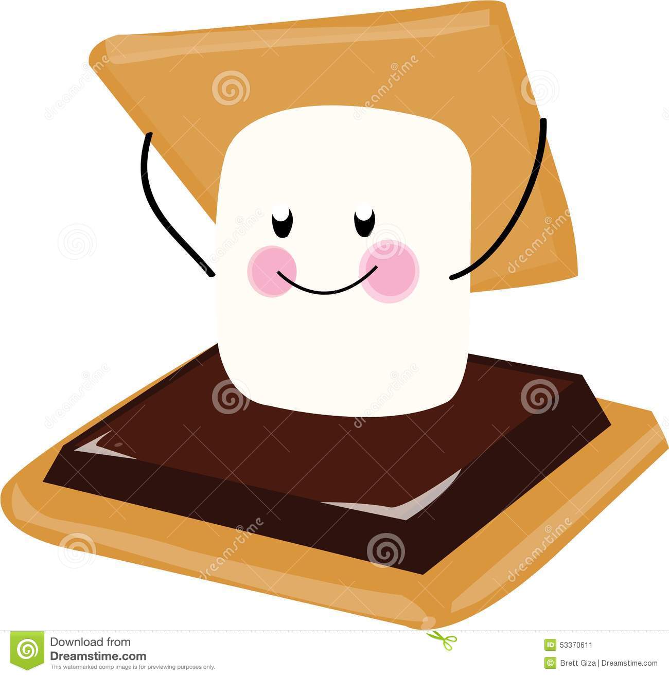 smores clipart black and whit