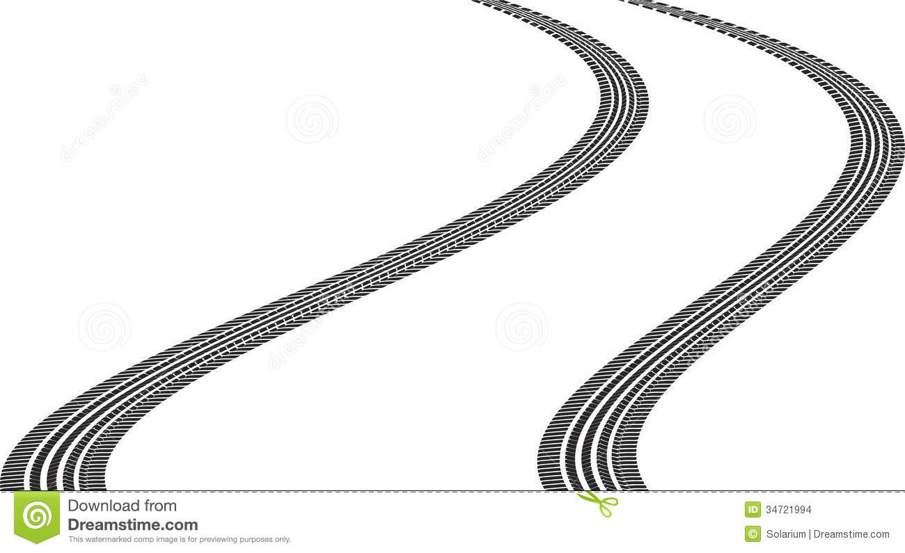 Stock Images Tire Tracks - Tire Track Clipart
