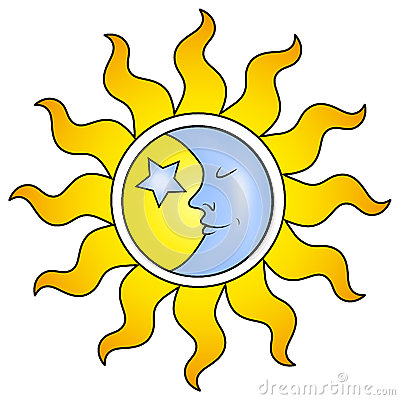 Yellow Sun And Moon Clipart