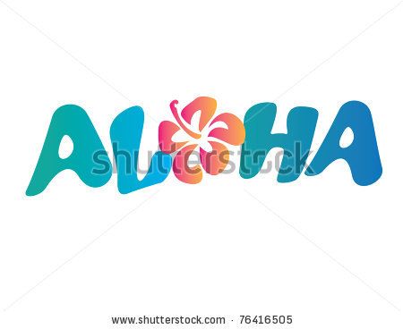 stock vector : Aloha Vector Lettering with Flower