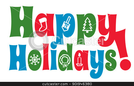 Stock Vector Clipart The Greeting Happy Holidays With Various Holiday