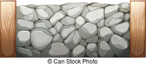 ... Stone wall - Illustration of a stone wall on a white.
