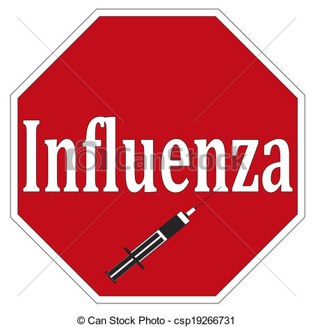 ... Stop Influenza - Concept sign for National Immunisation.