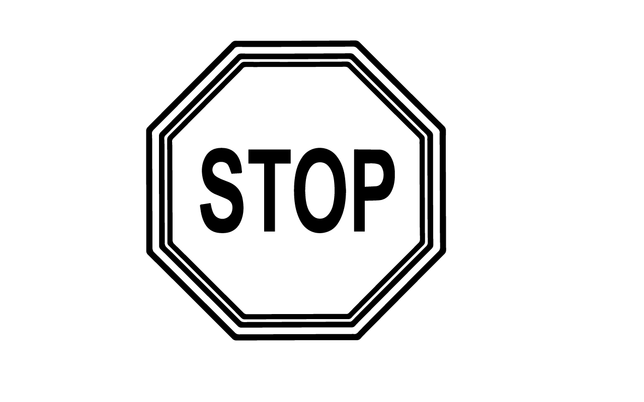 Stop Printable Clip Art Free  - Stop Sign Clip Art Black And White
