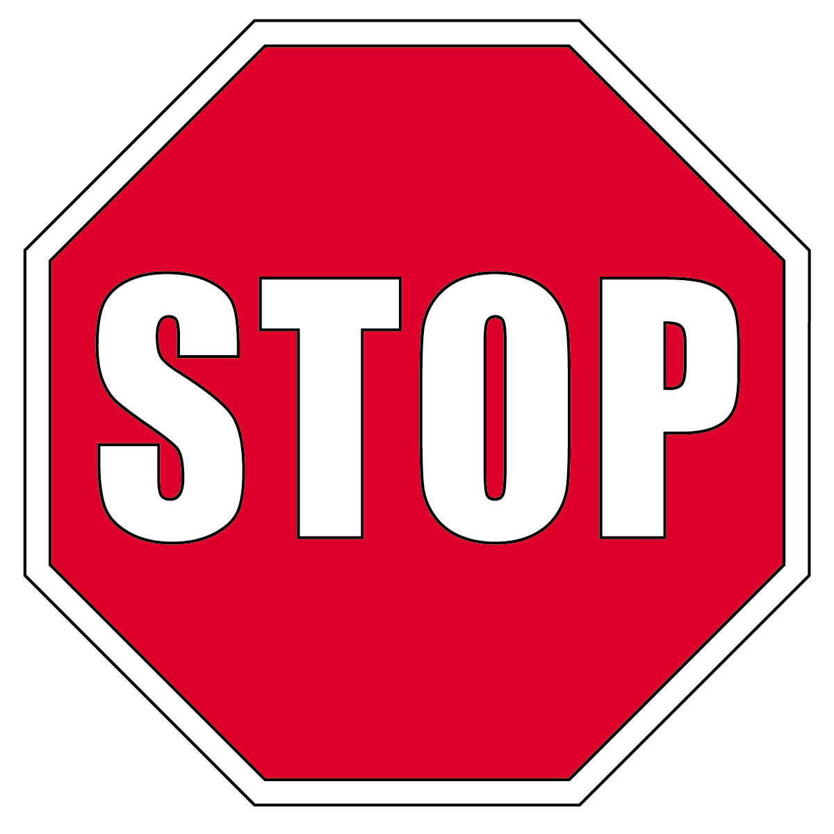 stop sign clipart - Stop Sign Clip Art Black And White