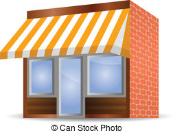 ... Storefront Awning in yellow - vector illustration of.