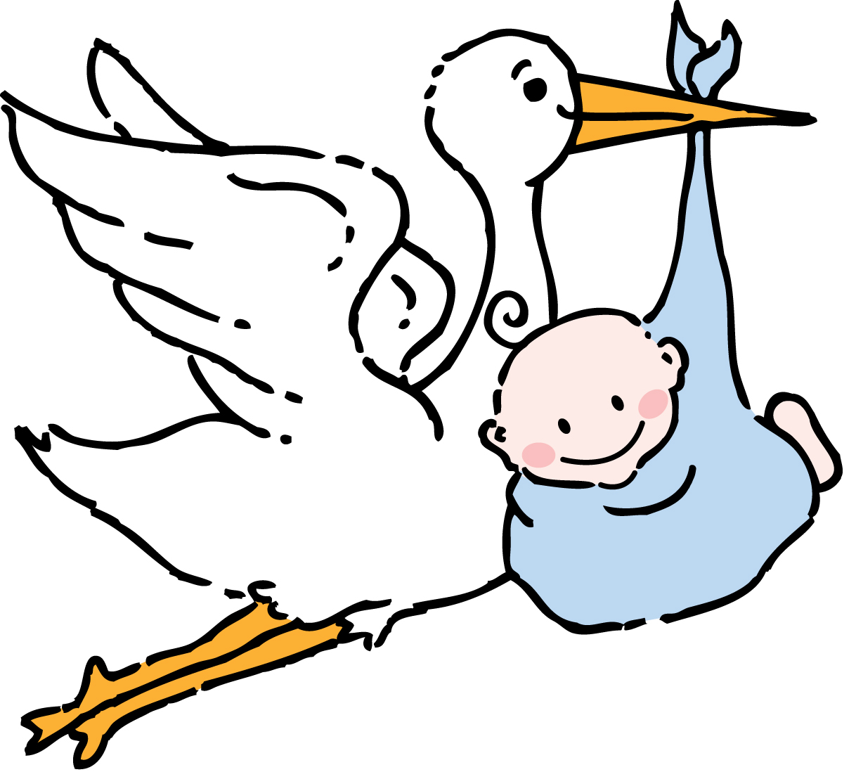 Stork And Baby Clipart .
