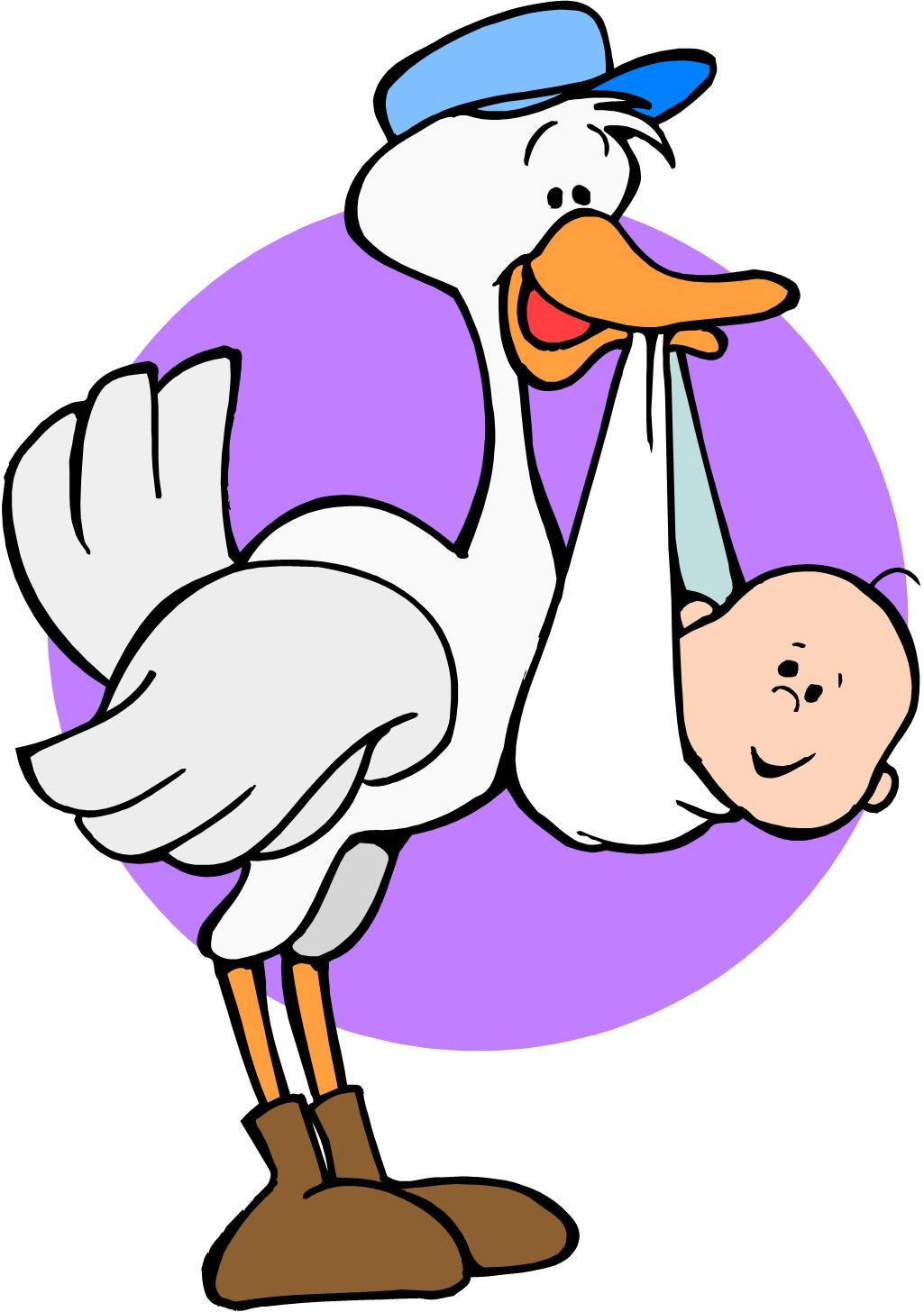 Stork With Baby - Clipart library