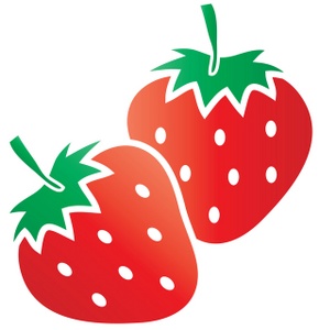 strawberry clipart black and  - Fruits And Vegetables Clip Art