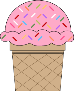 Strawberry Ice Cream Cone with Sprinkles