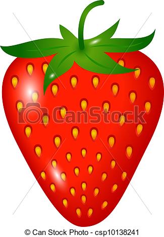 ... Strawberry - one ripe strawberry isolated on white