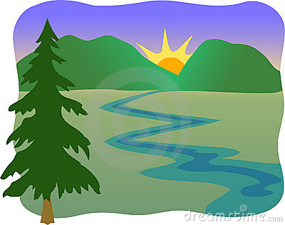 The flow of the river clipart