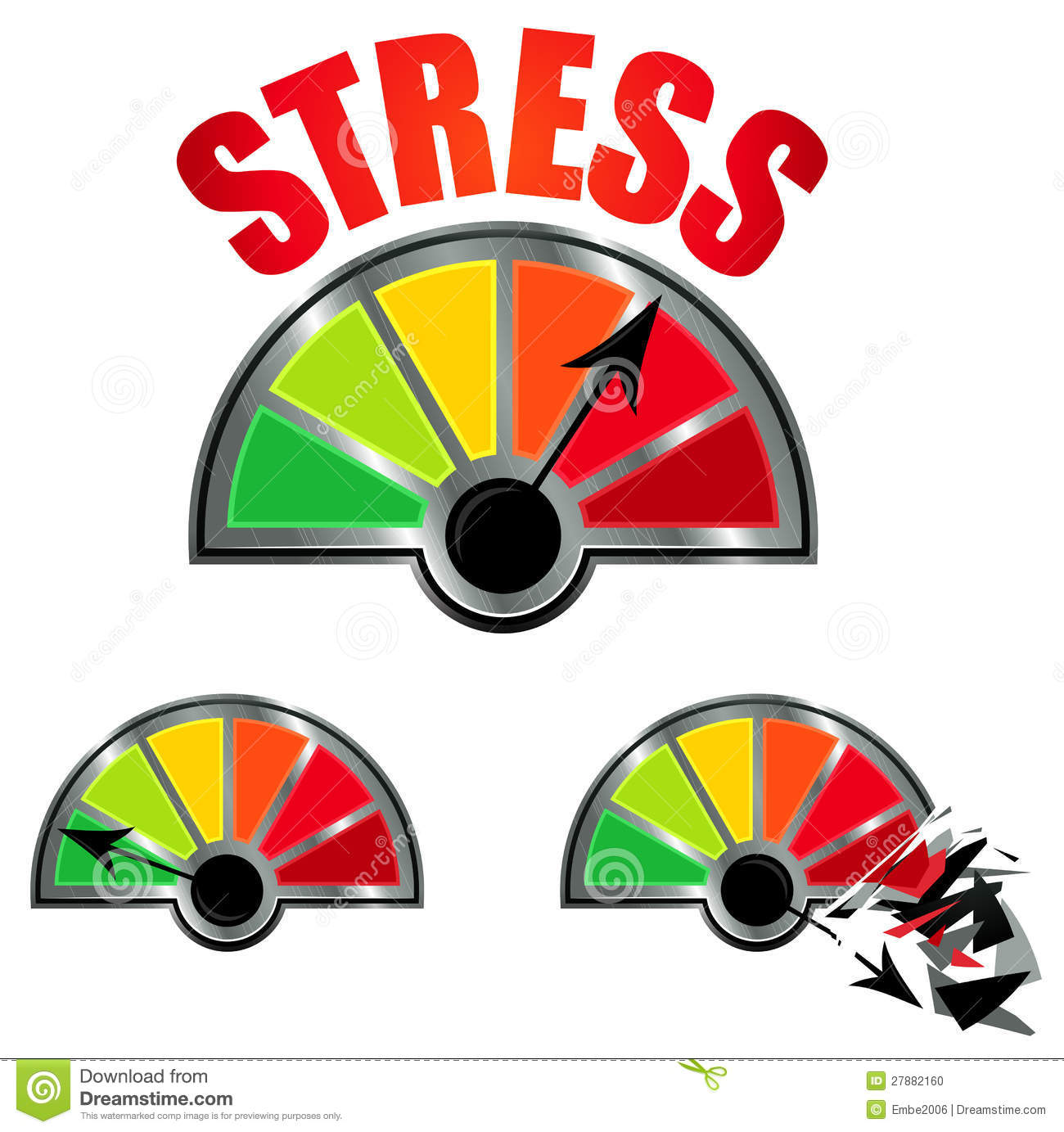 Stress Level Meter Stock Photo