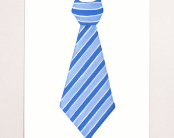 Striped Tie Clipart Blue Stripe Necktie Giclee